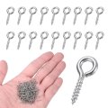 350pcs Screw Hooks Eyes M1x10mm 304 Stainless Steel Small Bolts Self Tapping Eye Closed-end For Diy Handwork Wooden Clay 