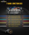 Partsam 7 Way Trailer Wiring Harness Kit 8ft Cord 12v Breakaway Switch And Plug Holder Connector Cable With Gang Junction Box