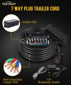 Partsam 7 Way Trailer Wiring Harness Kit 8ft Cord 12v Breakaway Switch And Plug Holder Connector Cable With Gang Junction Box