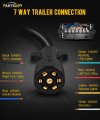 Partsam 7 Way Trailer Wiring Harness Kit 8ft Cord 12v Breakaway Switch And Plug Holder Connector Cable With Gang Junction Box