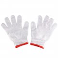 1 Pairs 22cm Full Finger Elastic Wrist Cuff Knit Cotton Work Gloves Red White 