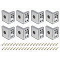 8 Pcs 90 Degree Plastic Corner Brace 43x50x33mm Shelf Right Angle Brackets With Screws For Cabinets Cupboards Gray 