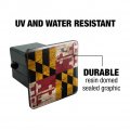 Rustic Distressed Maryland State Flag Tow Trailer Hitch Cover Plug Insert