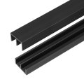 2set Plastic Sliding Door Track 2 3ft Glass Cabinet Window Hardware Set For 1 4 Thick Panels Small Bypassing Closet Black 