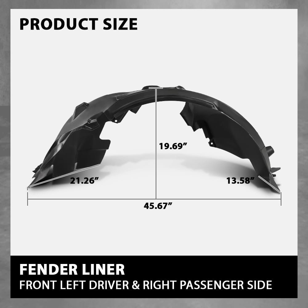Front Fender Liner Splash Shield Pair For Ford Focus S Se 2012 2018 Lh Driver And Rh Passenger Side Am5z16102a Am5z16103a Black