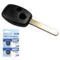 Hqrp Transmitter And Two Batteries Compatible With Honda Pilot 2005 2006 2007 2008 2009 05 06 07 08 09 Key-fob Remote Shell