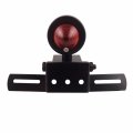 Taswk Motorcycle Round Tail Lights Brake Stop Running Light With License Plate Holder Black For Yamaha Suzuki Kawasaki 