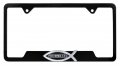 Christian Fish Proverbs 3 5-6 Black License Plate Frame Open Version