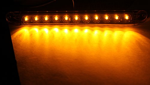 Amber 17 In Sealed Led Waterproof Submersible Light Bar Turn Tail Clearance Marker Identification For Truck And Trailer Kl-10sw