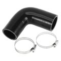 Universal 90 Degrees Black Car Silicone Coolant Hose With Clamps 1 5 In To 65 Id 3 54 Length Set 