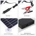 100w Solar Battery Trickle Charger Maintainer 18v Panel Charging Kit High Conversion Efficiency Type C 3 Dc Dual Usb Ports