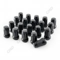 Customadeonly 20 Pieces 1 377 35mm Tall Spline Close End Black Lug Nuts Thread Pitch 2 Rh Rims Conical Seat