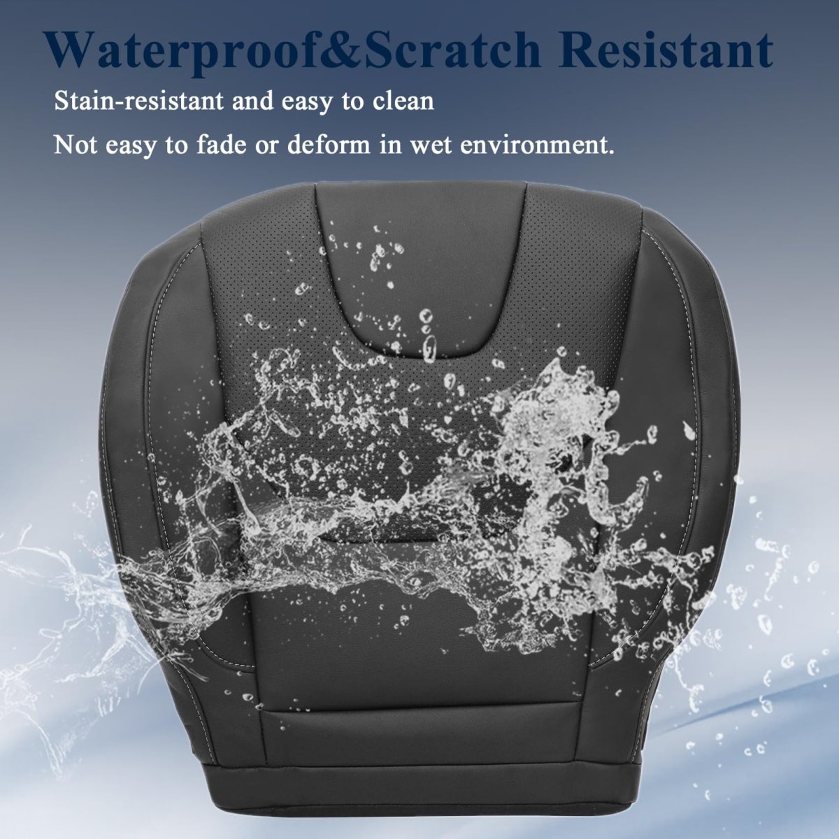 Driver Side Bottom And Top Lean Back Replacement Perforated Leather Seat Covers Black For Ford Fusion Edge Titanium 2013 2014