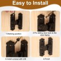 90 180 Degree Flip Gate Latches Aluminum Alloy Sliding Barn Door Latch With Screws Heavy Lock For Cabinet Wood Fence Garage