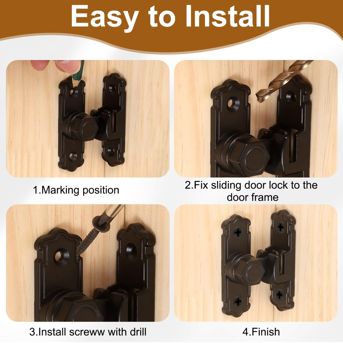 90 180 Degree Flip Gate Latches Aluminum Alloy Sliding Barn Door Latch With Screws Heavy Lock For Cabinet Wood Fence Garage
