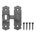 90 180 Degree Flip Gate Latches Aluminum Alloy Sliding Barn Door Latch With Screws Heavy Lock For Cabinet Wood Fence Garage