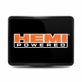 Ipick Image Compatible With Hemi Powered Logo Uv Graphic Black Metal Plate On Abs Plastic Tow Hitch Cover