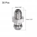 Uxcell 304 Stainless Steel Straight Grease Fitting M6 X 1mm Thread Hydraulic Accessories 30pcs