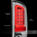 Auto Dynasty 3d Red Led Bar Rear Tail Lights Brake Lamps Compatible With Dodge Ram 1500 2500 3500 02-06 Driver And Passenger