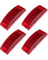 4 Pack 6 In Led Rectangle Truck Trailer Side Marker Clearance Lights Red Lens Light Waterproof Surface Mount For Rv Bus Pickup 