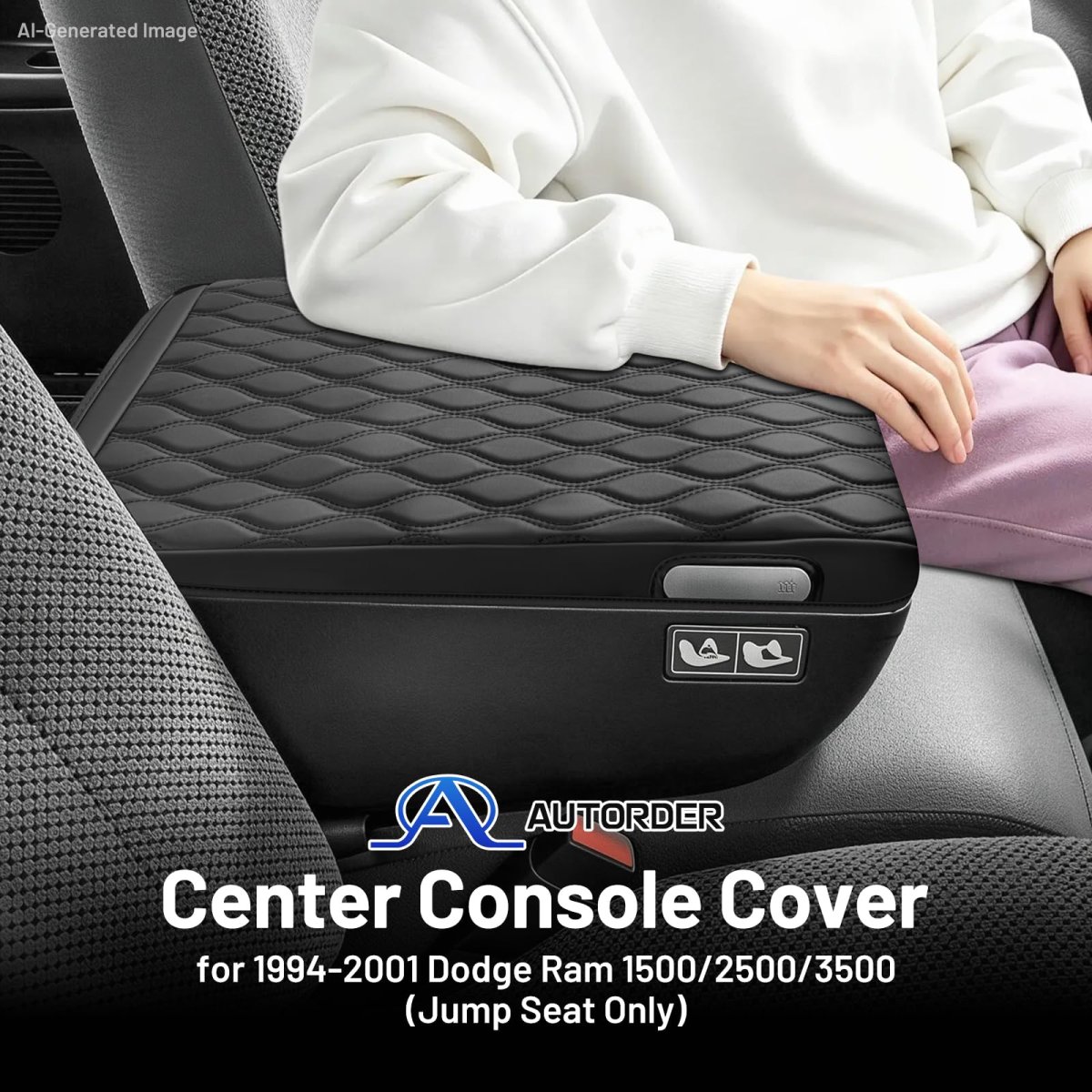 Center Console Cover For 1994 2001 Dodge Ram 1500 2500 3500 Leather Jump Seat Armrest Protector Anti Scratch Middle Pad 19 In X