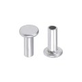 200 Pcs 4mm X 10mm Aluminum Flat Head Semi-tubular Rivets Silver Tone 