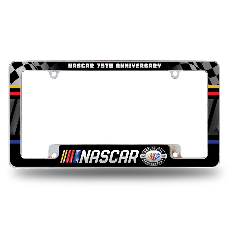 Nascar Racing Logo 75th Anniversary Chrome License Plate Frame 12 In X 6 All Over Automotive For Car Suv Truck Rv Afc120256cb