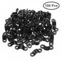 Uxcell 100pcs Nylon Cable Clamp Wire Tube Fastener Fixing Clip Curve Black