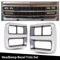 G-plus Front Headlight Headlamp Bezel Trim Chrome Surround Pair Compatible With Chevy G10 G20 Submodel Beauville Van Sportvan