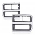 G-plus Front Headlight Headlamp Bezel Trim Chrome Surround Pair Compatible With Chevy G10 G20 Submodel Beauville Van Sportvan