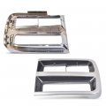 G-plus Front Headlight Headlamp Bezel Trim Chrome Surround Pair Compatible With Chevy G10 G20 Submodel Beauville Van Sportvan