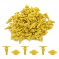 Uxcell 100pcs Plastic Trim Clips Rivets Bumper Door Fastener 6mm Yellow For Car