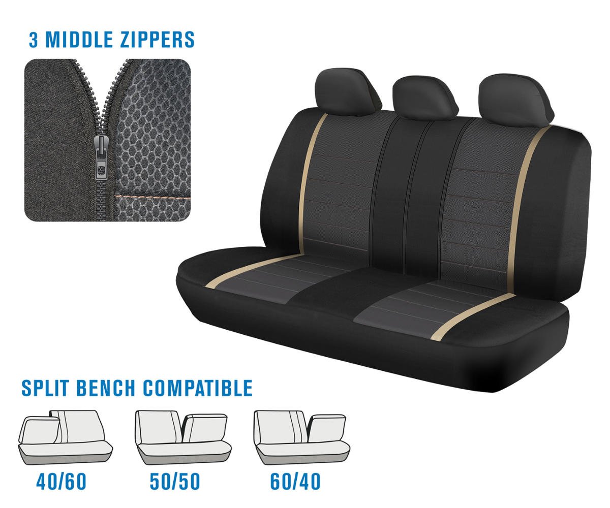 Advanced Performance Car Seat Covers Instant Install Sideless Fronts Full Interior Set For Auto Black Beige
