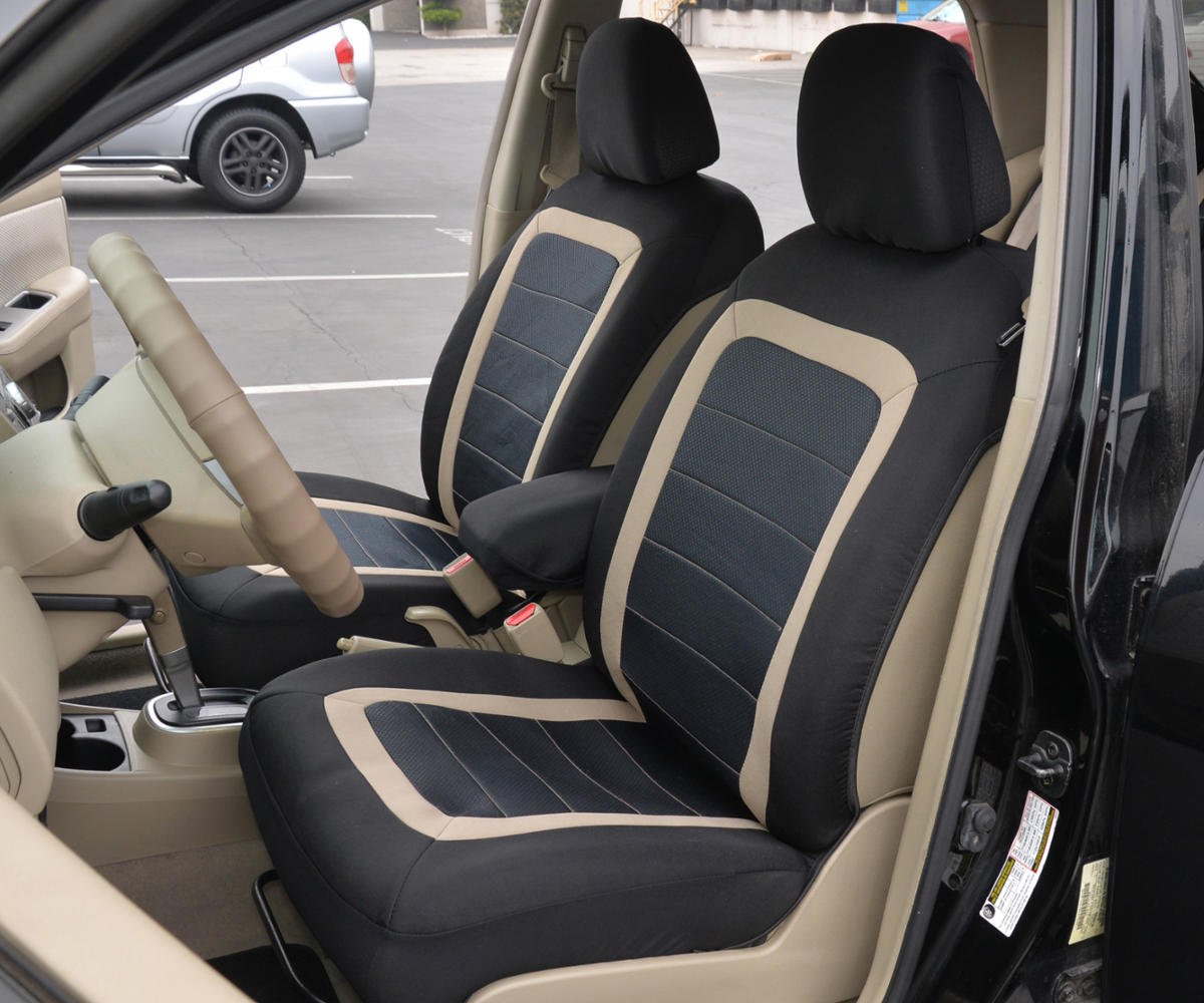 Advanced Performance Car Seat Covers Instant Install Sideless Fronts Full Interior Set For Auto Black Beige