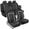 Advanced Performance Car Seat Covers Instant Install Sideless Fronts Full Interior Set For Auto Black Beige 