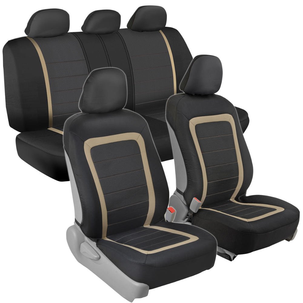 Advanced Performance Car Seat Covers Instant Install Sideless Fronts Full Interior Set For Auto Black Beige