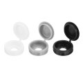 120pcs Plastic Hinged Screw Covers Snap Washer Caps For Furniture And Walls Black White Grey 