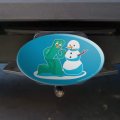 Gumby Making A Snowman Oval Tow Trailer Hitch Cover Plug Insert