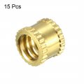 Uxcell Knurled Insert Nuts 15pcs 1 4 -20 Female Thread Brass Threaded Embedment Nut For 3d Printer