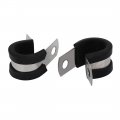 Uxcell 15mm Dia Epdm Rubber Lined P Clips Cable Hose Pipe Clamps Holder 2pcs