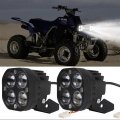 2 X Headlights Head Lights Kit Assembly For Yamaha Banshee Atv 3500lm 6000k Dual Color High Low Beam With Headlight Mounting 