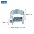Uxcell 10pcs Mini Fuel Line Pipe Hose Clamp Clip Adjustable 19-21mm 75 -0 83 Injection Style Zinc Plated Tube Clamps