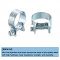 Uxcell 10pcs Mini Fuel Line Pipe Hose Clamp Clip Adjustable 19-21mm 75 -0 83 Injection Style Zinc Plated Tube Clamps