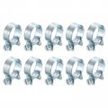 Uxcell 10pcs Mini Fuel Line Pipe Hose Clamp Clip Adjustable 19-21mm 75 -0 83 Injection Style Zinc Plated Tube Clamps