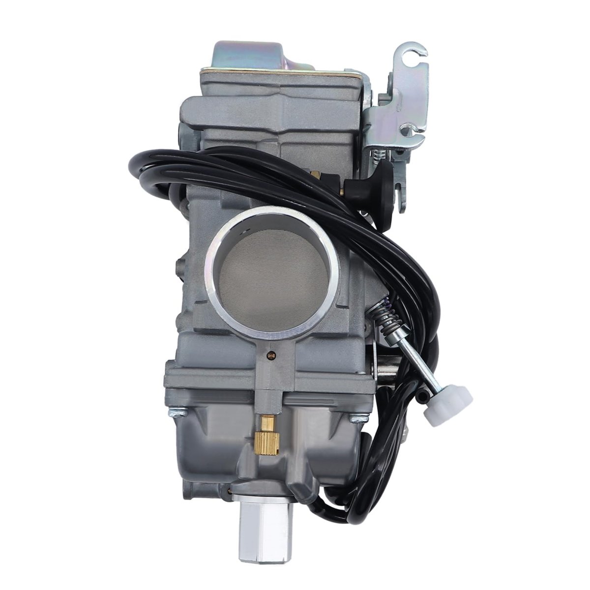 Mikuni 36mm Tm36-68 Flat Slide Carburetor With Accelerator Pump Aluminum Pumper Carb Fuel Filter And Extra Jets Polished Finish