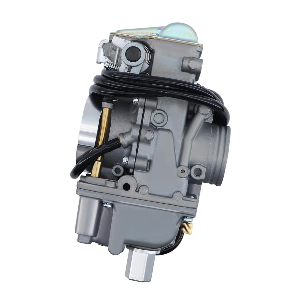 Mikuni 36mm Tm36-68 Flat Slide Carburetor With Accelerator Pump Aluminum Pumper Carb Fuel Filter And Extra Jets Polished Finish
