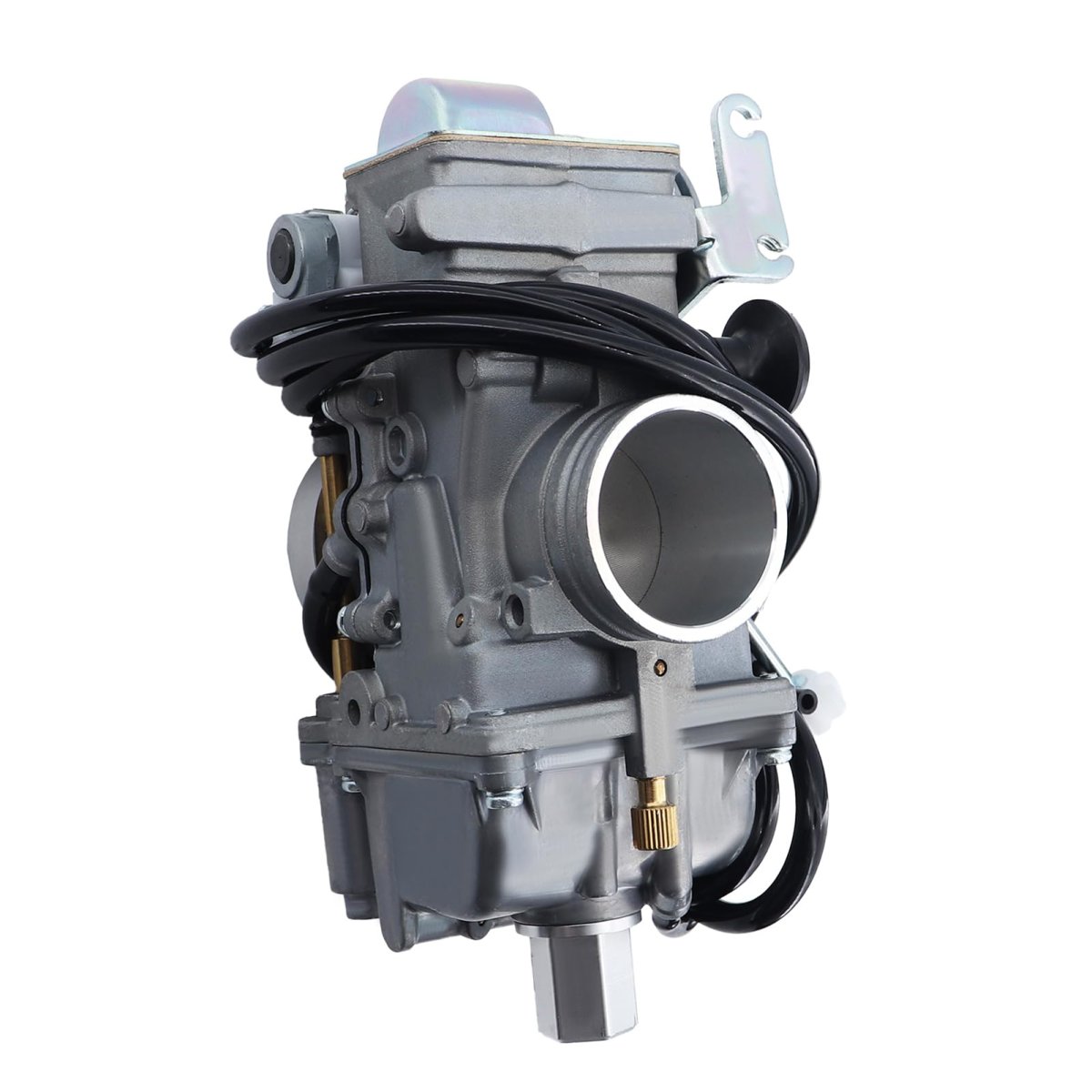 Mikuni 36mm Tm36-68 Flat Slide Carburetor With Accelerator Pump Aluminum Pumper Carb Fuel Filter And Extra Jets Polished Finish