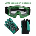 Tcmt Dot Youth Kids Motocross Offroad Street Helmet Green Flame Motorcycle Dirt Bike Atv Goggles Gloves Xl