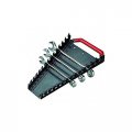14 Slot Wrench Rack Powder Coated Alloy Steel Organizer With Sure Grip Handle And Mounting Holes Black 