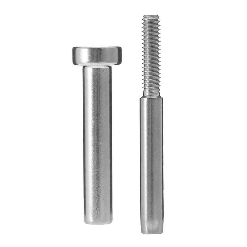 T316 Stainless Steel Cable Railing Kit Invisible Receiver Hardware Swage Threaded Studs Hex Head Fitting Deck Stair Terminal